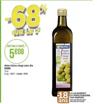 Géant Casino Huile d'olive vierge extra bio bjorg offre