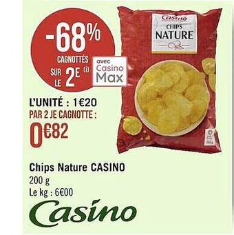 Géant Casino Chips nature casino offre