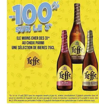 Géant Casino Bières 75 cl leffe offre