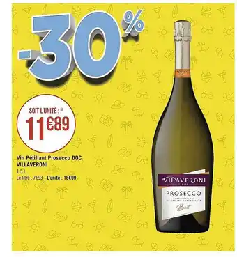 Géant Casino Vin pétillant prosecco doc villavéroni offre