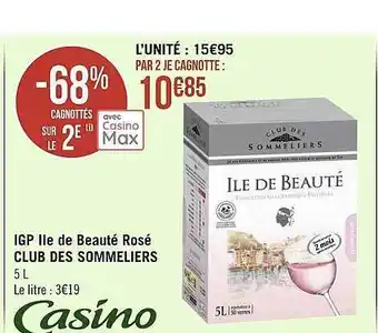 Géant Casino Igp île de beauté rosé club des sommeliers offre