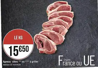 Géant Casino Agneau côtes ** ou *** à griller offre