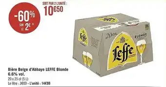 Casino Supermarchés Bière belge d'abbaye leffe blonde 6.6% vol. offre
