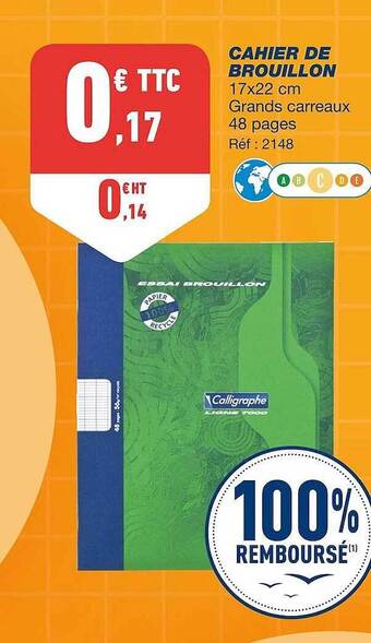 Bureau Vallée Cahier de brouillon offre