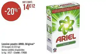 Casino Supermarchés Lessive poudre ariel original offre