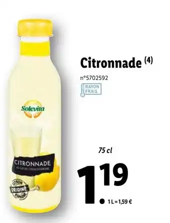 Lidl Citronnade offre