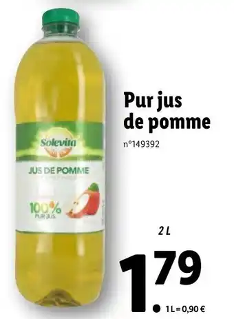Lidl Pur jus de pomme offre