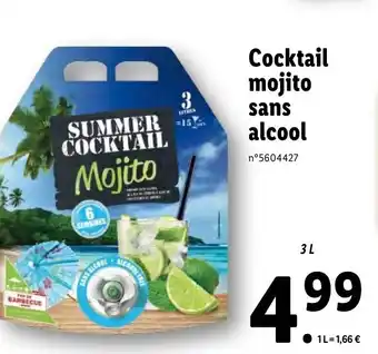 Lidl Cocktail mojito sans alcool offre