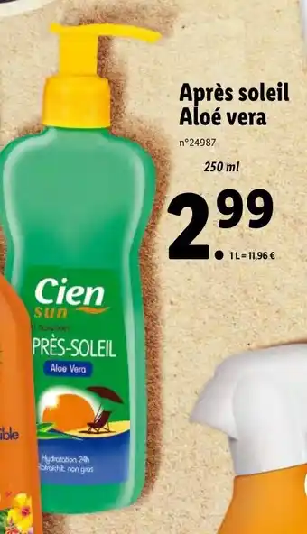 Lidl Après soleil aloé vera offre