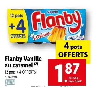 Lidl Flanby vanille au caramel offre