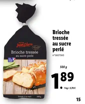 Lidl Brioche tressée au sucre perlé offre
