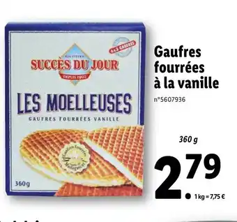 Lidl Gaufres fourrées à la vanille offre