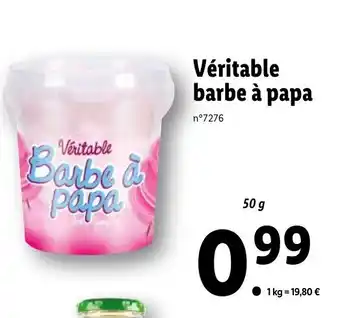 Lidl Vértable barbe à papa offre