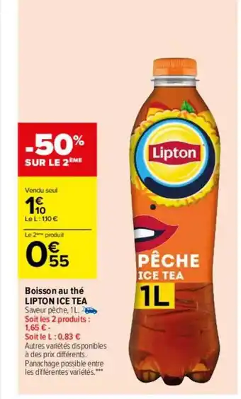 Carrefour Boisson au thé lipton ice tea offre