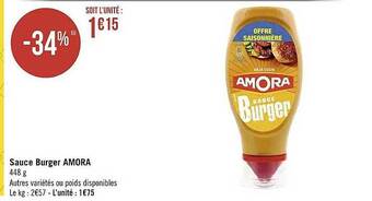 Géant Casino Sauce burger amora offre
