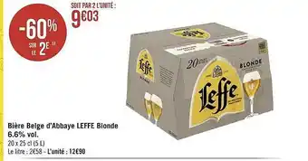 Géant Casino Bière belge d'abbaye leffe blonde 6.6% vol. offre