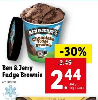 Lidl Ben & jerry fudge brownie offre