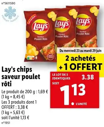 Lidl Lay's chips saveur poulet rôti offre