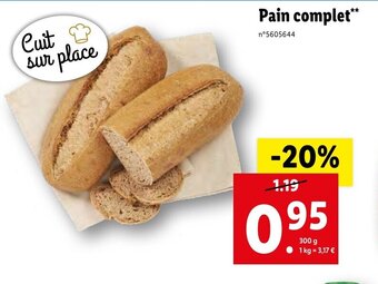 Lidl Pain complet offre