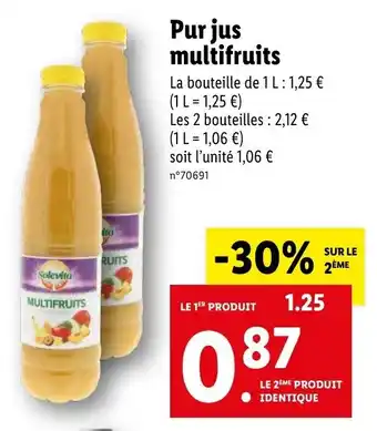 Lidl Pur jus multifruits offre
