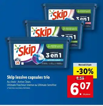 Lidl Skip lessive capsules trio offre