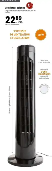 Lidl Ventilateur colonne offre