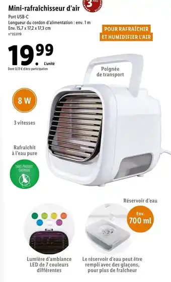Mini-rafraĂźchisseur d'air