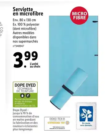 Lidl Serviette en microfibre offre