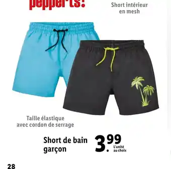 Lidl Short de bain garçon offre