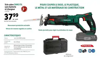 Lidl Scie brie sans batterie mi chargeur offre