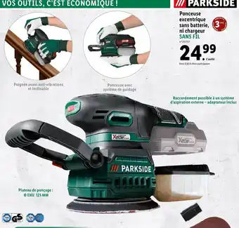 Lidl Ponceuse excentrique sans batterie ni chargeur offre