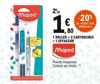 E.Leclerc 1 roller + 2 cartouches + 1 effaceur offre