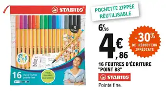 E.Leclerc 16 feutres d'écriture "point 88" offre