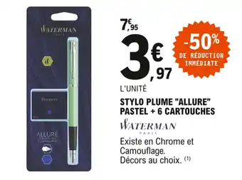 E.Leclerc Stylo plume "allure" pastel + 6 cartouches offre