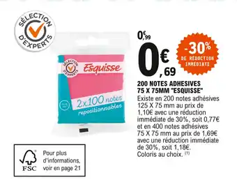 200 notes adhesives 75 x 75mm "esquisse"