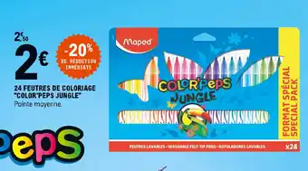 E.Leclerc 24 feutres de coloriage "color'peps jungle" offre