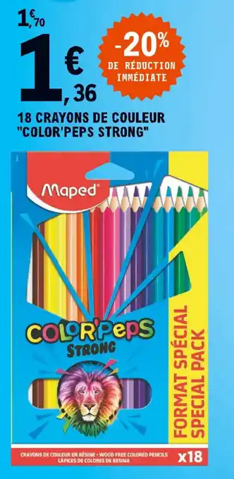 E.Leclerc 18 crayons de couleur "color'peps strong offre