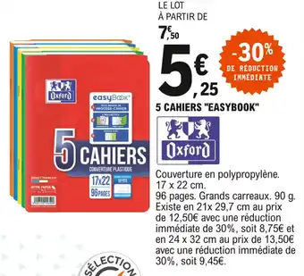 5 cahiers "easybook"