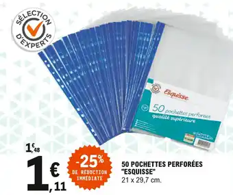 E.Leclerc 50 pochettes perforées "esquisse" offre