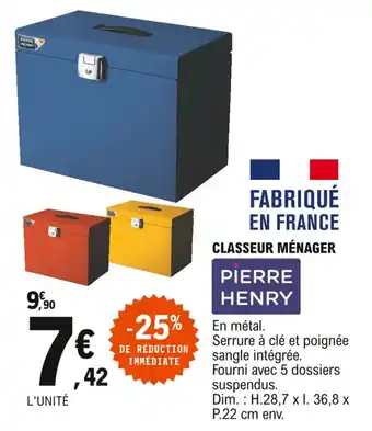 E.Leclerc Classeur ménager offre