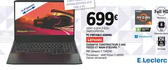 E.Leclerc Pc portable gaming offre