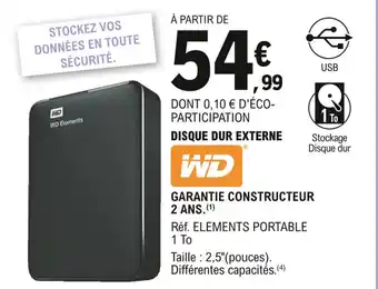 E.Leclerc Disque dur externe offre