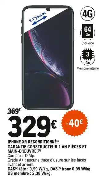 E.Leclerc Iphone XR reconditionné offre