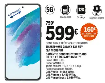 E.Leclerc Samsung Smartphone galaxy S21 fe offre