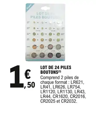 E.Leclerc Lot de 24 piles boutons offre