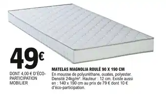 E.Leclerc Matelas magnolia roulê 90 x 190 cm offre