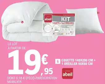 E.Leclerc Couette 140x200 cm + 1 oreiller 60x60 cm offre