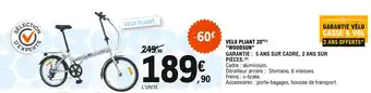 E.Leclerc Velo pliant 20" "woodsun" offre