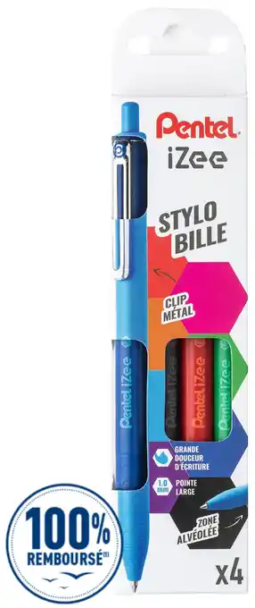 Bureau Vallée 4 stylos bille rétractable ize offre