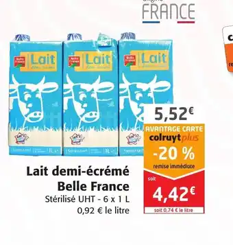 Colruyt Lait demi-écrémé belle france offre